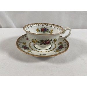 Copeland Spode Peplow R8542 Yellow Trim Coffee Tea Cup & Saucer #27 READ